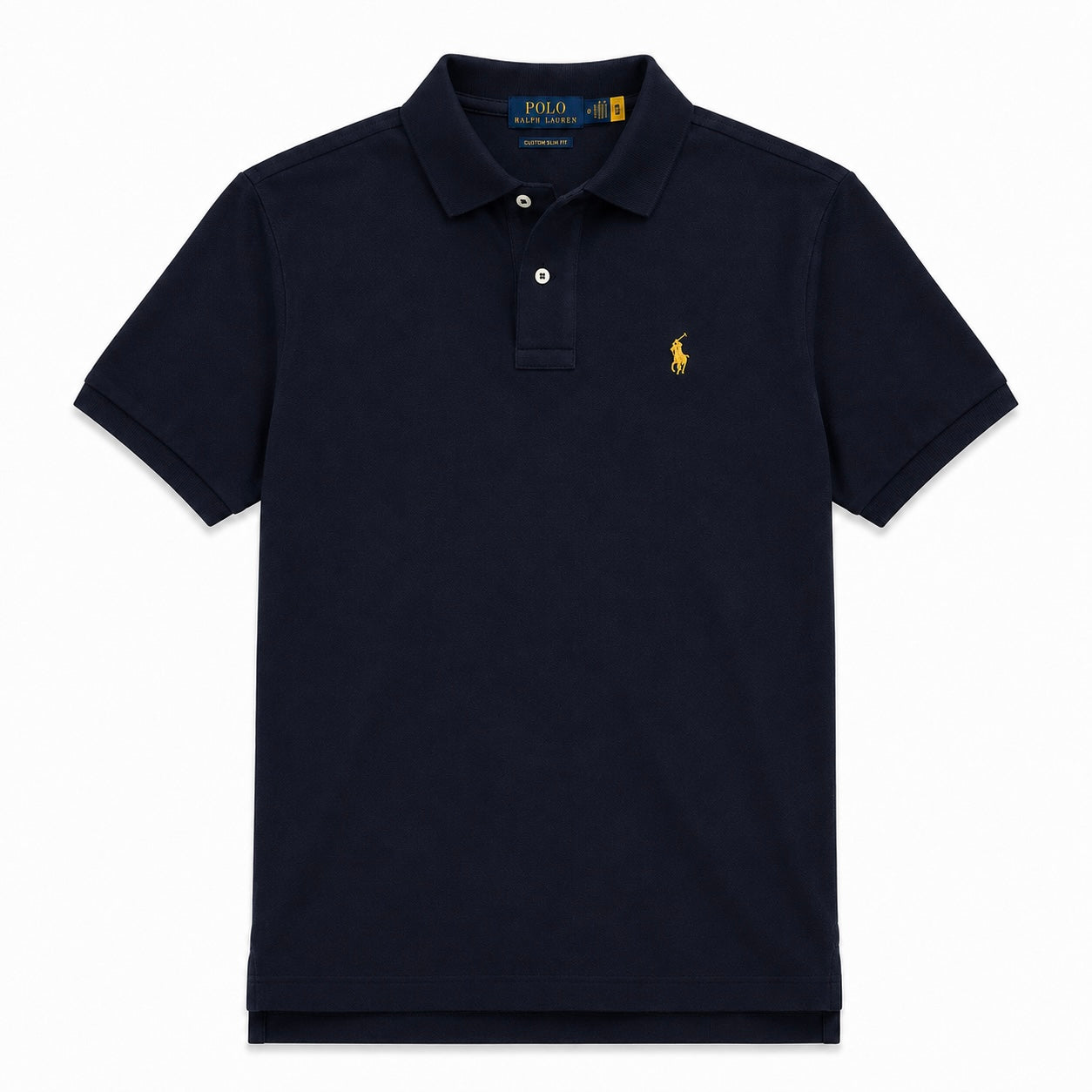 Tricou Polo Ralph Lauren clasic / custom slim fit / dark navy / logo galben